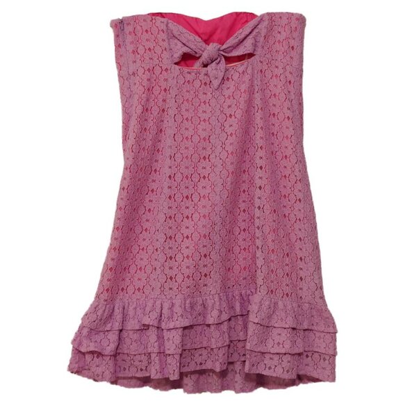 Lilly Pulitzer Franco Strapless Lace Dress in Hyacinth Pink & Petal Pusher Lace - Picture 3 of 10